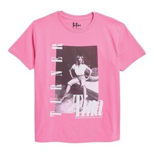 Philcos Big Kid/Girls Tina Turner Super Pink Cotton Graphic T-Shirt/Tee | NEW🩷